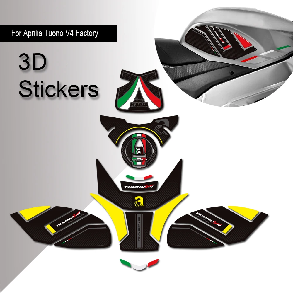 

2021 - 2026 Motorcycle For Aprilia Tuono v4 Factory 1100 Tank Pad Cap TankPad Grips Gas Fuel Kit Knee Stickers Decals Protector