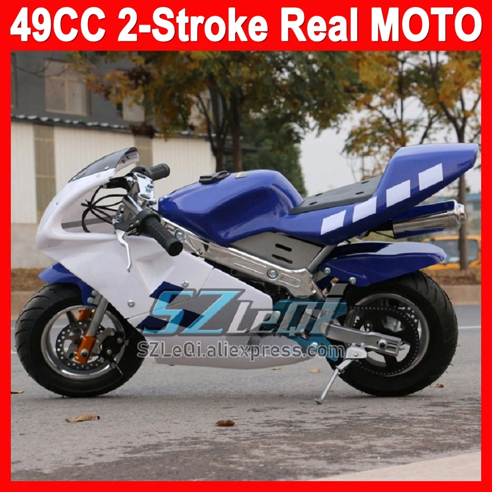 49CC 2Stroke Gasoline Motorcycle Small-sized Pocket Bike Miniature Minitype Microcode Force Power Children Boy Girl Motorbikes