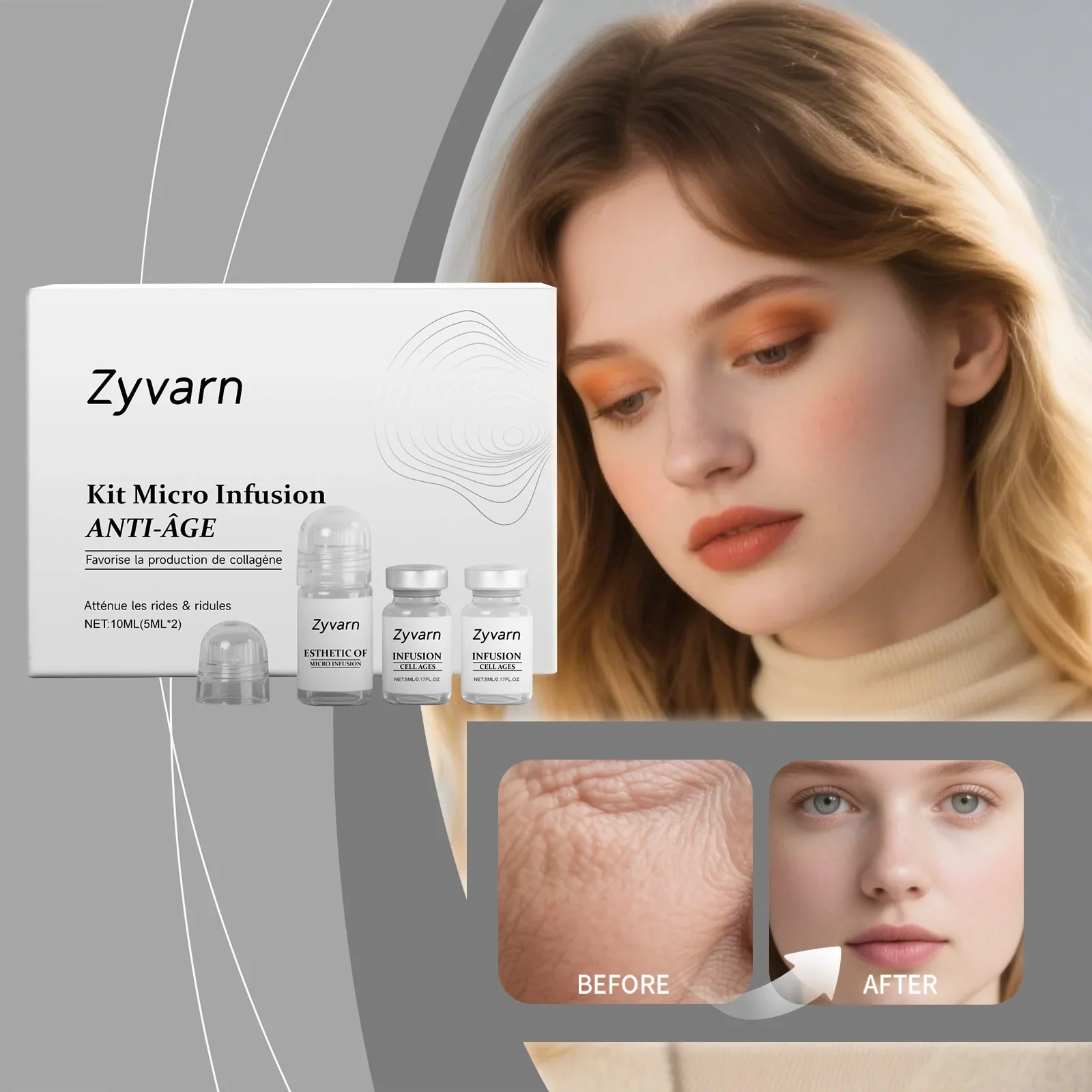 フェイスセラム-025mm-ヒアルロン酸ローラー-マイクロニードルセット-10ml-リフレッシュ保湿-優しい滑らかで輝くエッセンス
