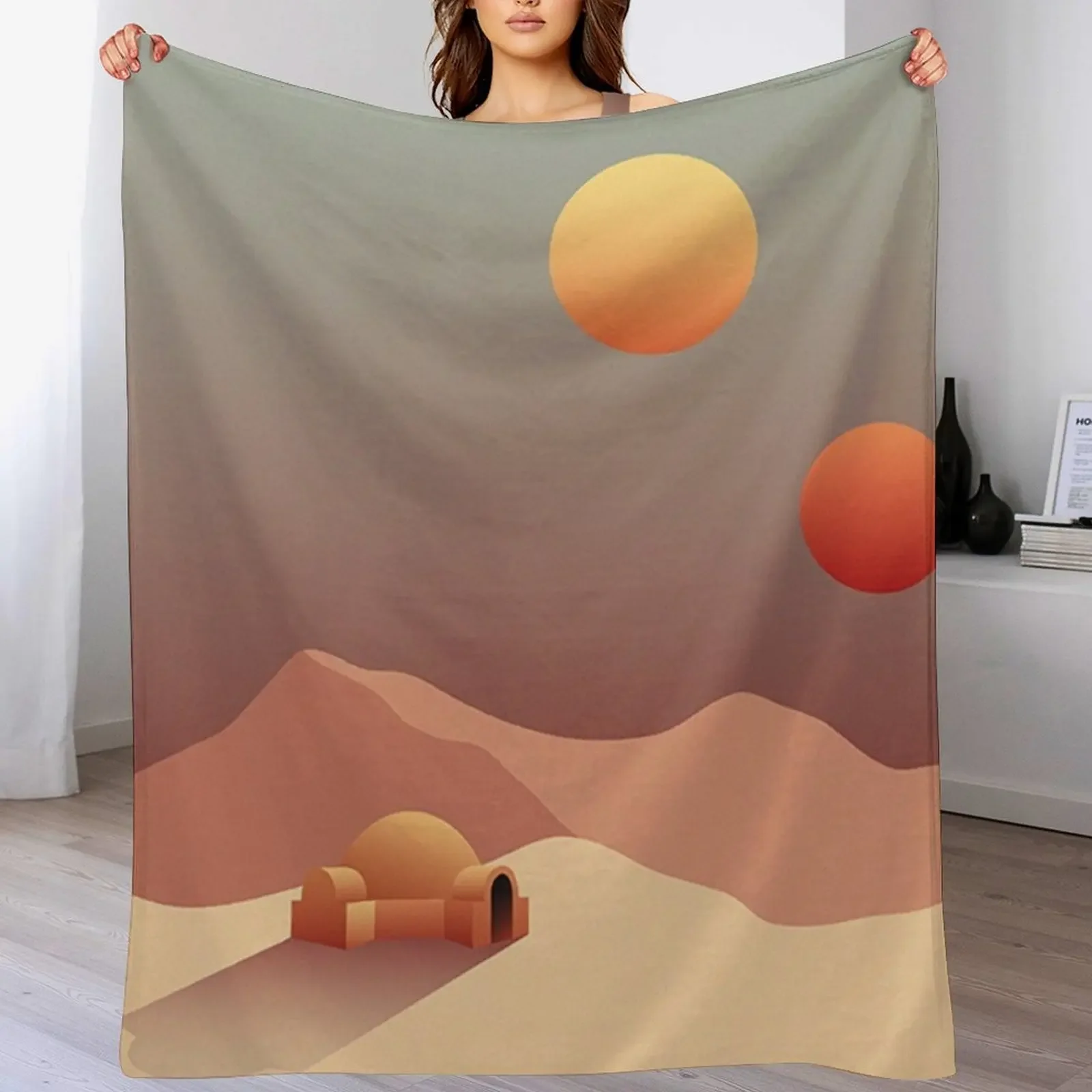 

Tatooine View Throw Blanket Quilt anime Hairys Furry Blankets