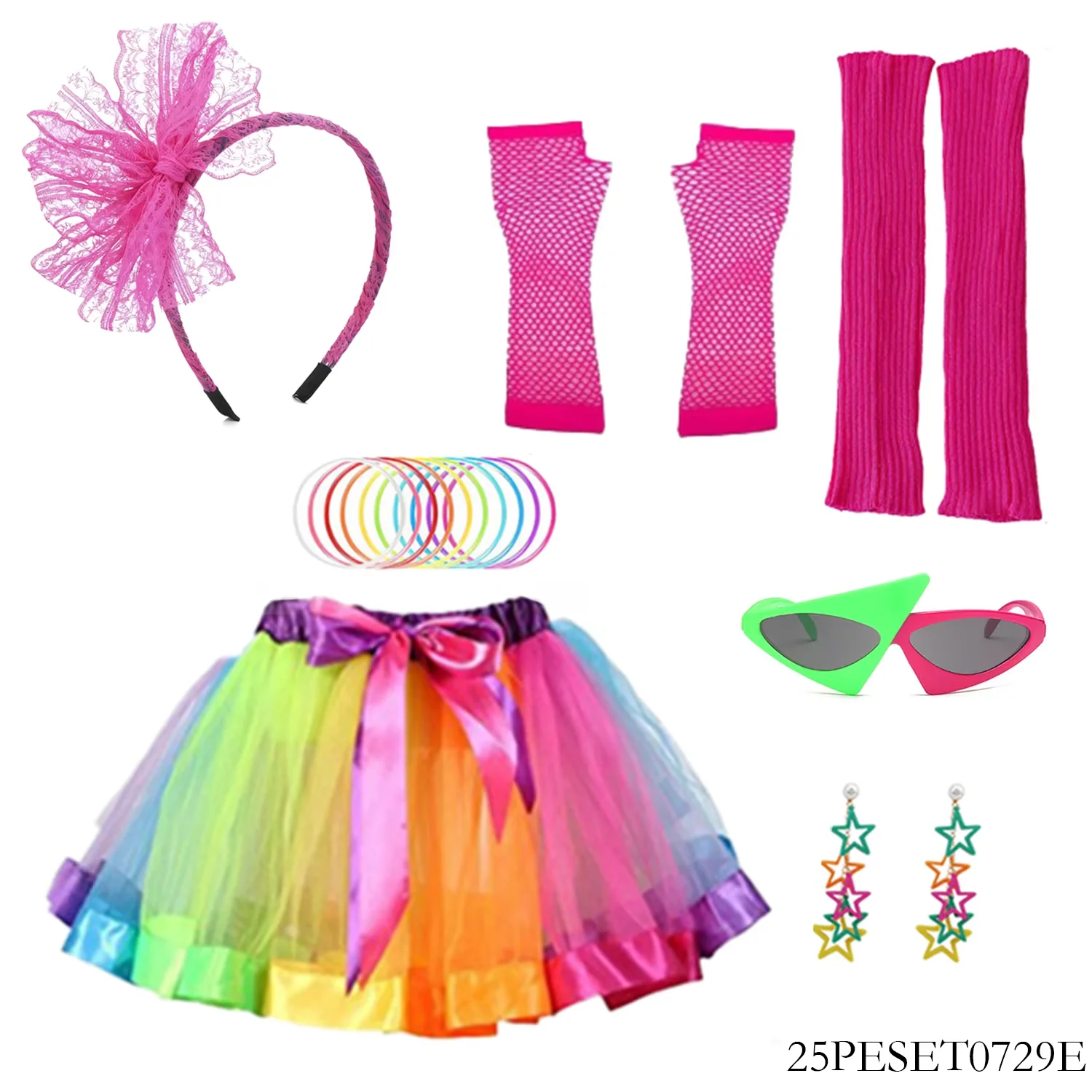 

PESENAR 1980s Themed Costume and Outfit Set, Suitable for 1980s Themed Party and Cosplay