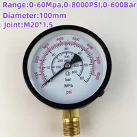 Manómetro de 0-60Mpa para probador de boquilla de inyector diésel S60h S70h S80h, herramienta de prueba de medidor de presión de 0-8000Psi