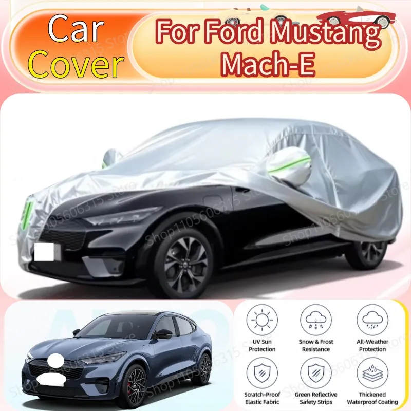 Full Car Cover For Ford Mustang Mach-E Waterproof Sunproof Rainproof Dustproof Heat Insulation Anti-Scratch Car Accessory