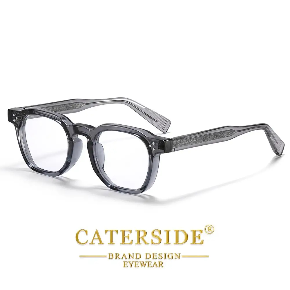 CATERSIDE Modische Herren-Quadratbrille mit Blaulichtfilter Federscharnier-Brillengestell Damen-Computer-Lesebrille Schutzbrille – Detail 10