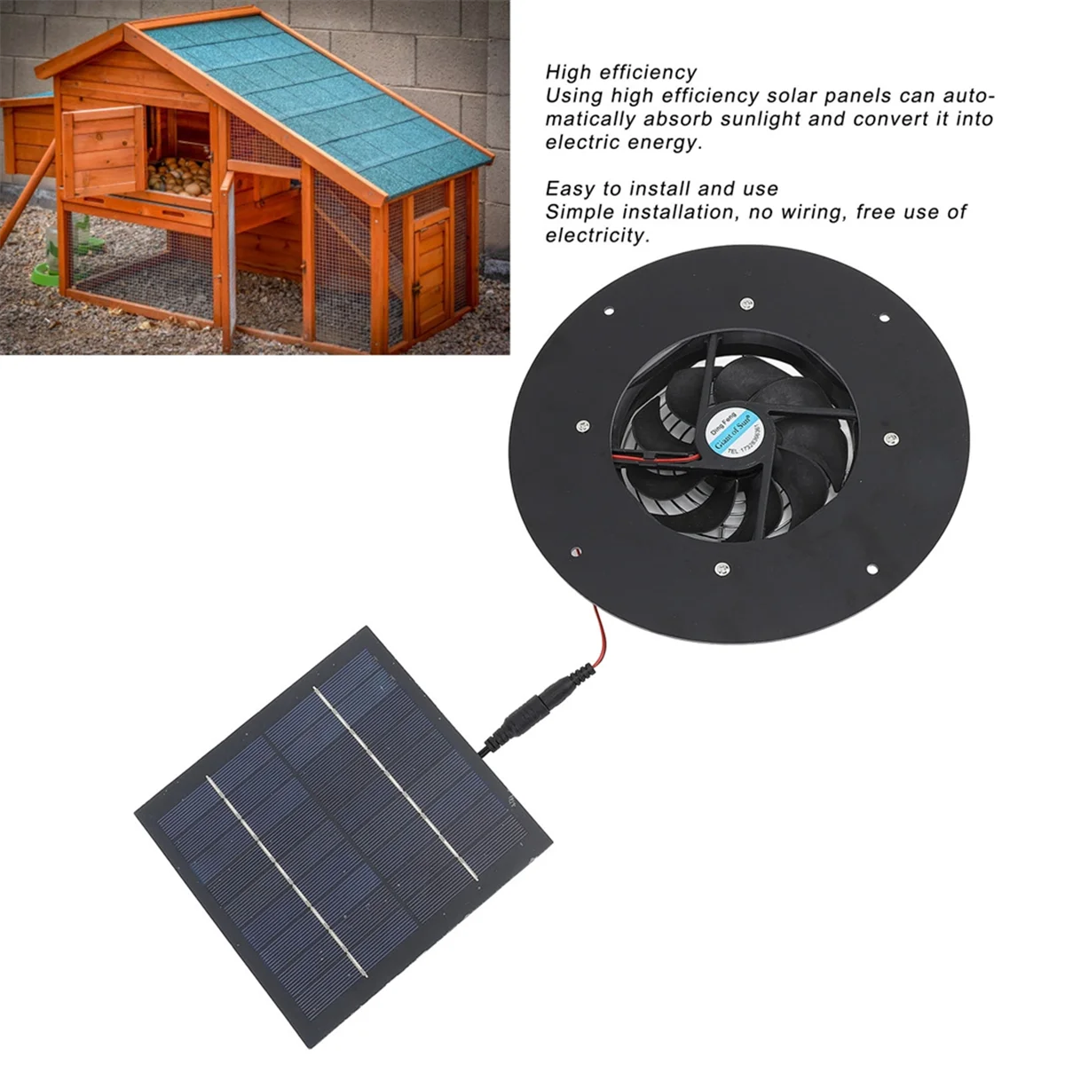 مروحة الألواح الشمسية طقم مروحة الألواح الشمسية لوحة طاقة شمسية مستديرة 10 بوصة