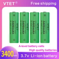 VTET  18650 Battery 3.7V 3400mAh Rechargeable Li-ion Battery for Led Flashlight Toys Fan Battery DIY Make High Quality Reusable