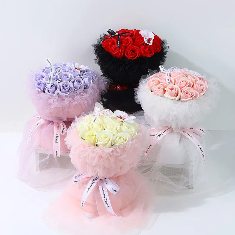 

Artificial Rose Flowers Bouquet Eternal Flower Birthday Mother's Day Valentine's Gift Wedding Party Home Decoration Accessories