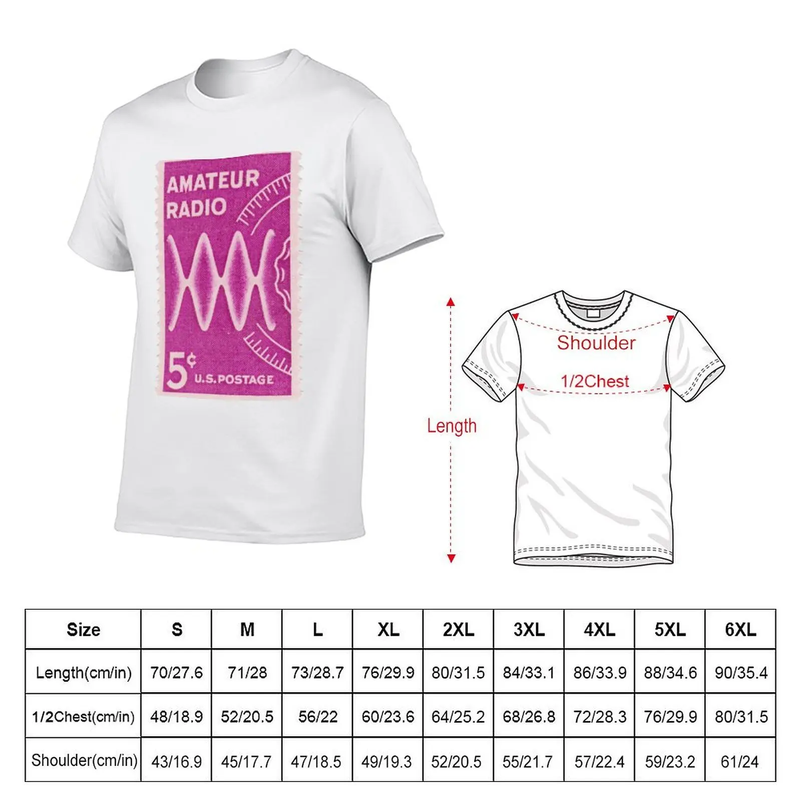 Five-cent amateur radio stamp T-Shirt plus sizes graphic tee shirt workout shirts for men