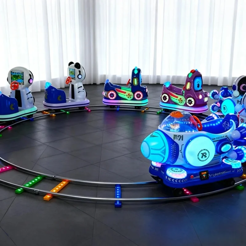 Indoor Outdoor Commercial Electric Track Train, Multi Seats Remote Kids Ride on Car for Amusement Park Shopping Center Nursery