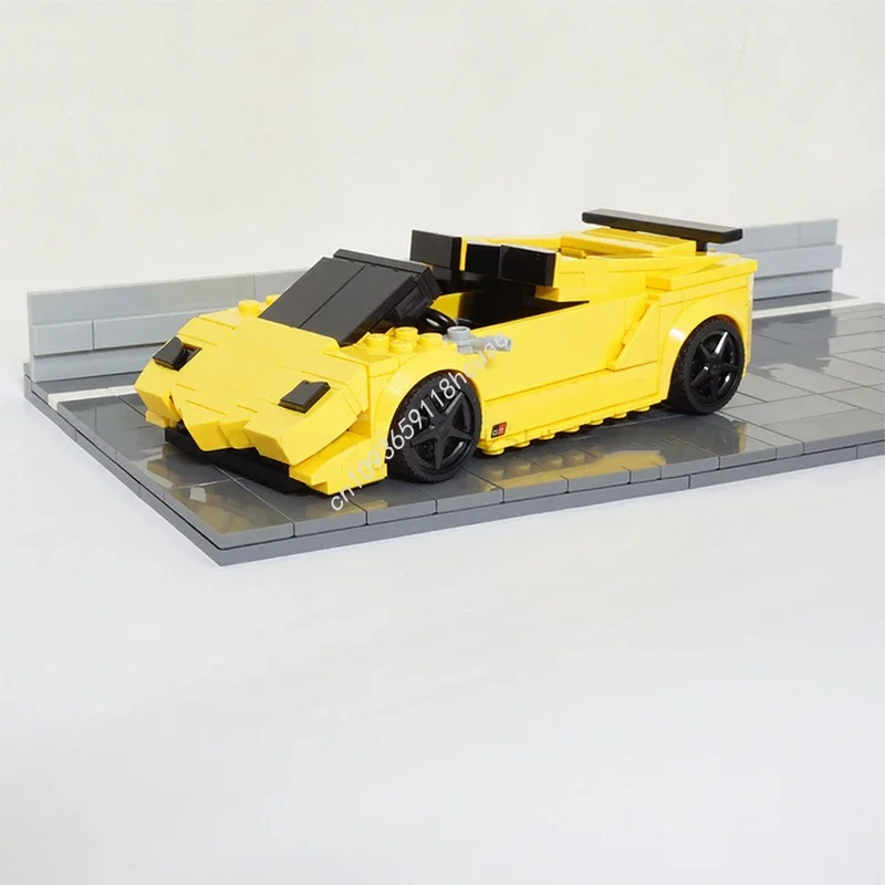 

253 детали MOC Lamborghini Aventador SV Roadster City Champions: Суперкар, конструктор, игрушка для самостоятельной сборки, подарок на Рождество