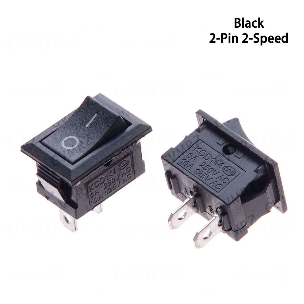 10PCS 10A/125V KCD01-117S 15x21 KCD01 15x21mm 2Pin Power Switch Black Red Whit ON/OFF SPST Panel Mount Rocker Switch AC 6A/250V