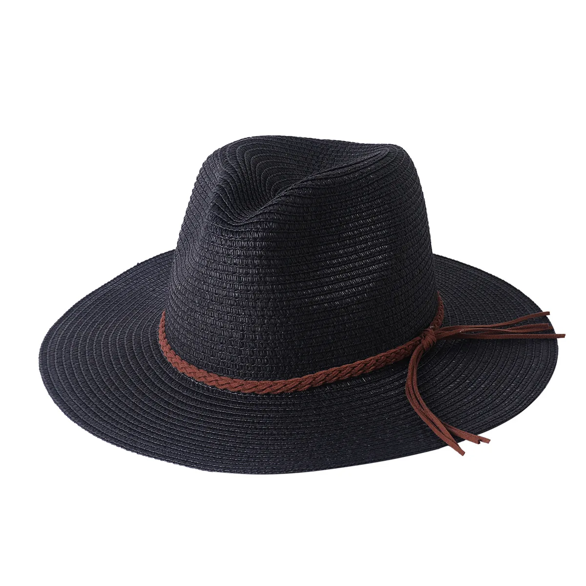 Sommer weiche geformte Strohhüte Damen/Herren Outdoor faltbare UV-Schutz Hut Panama Strand Sonnenhut – Detail 5