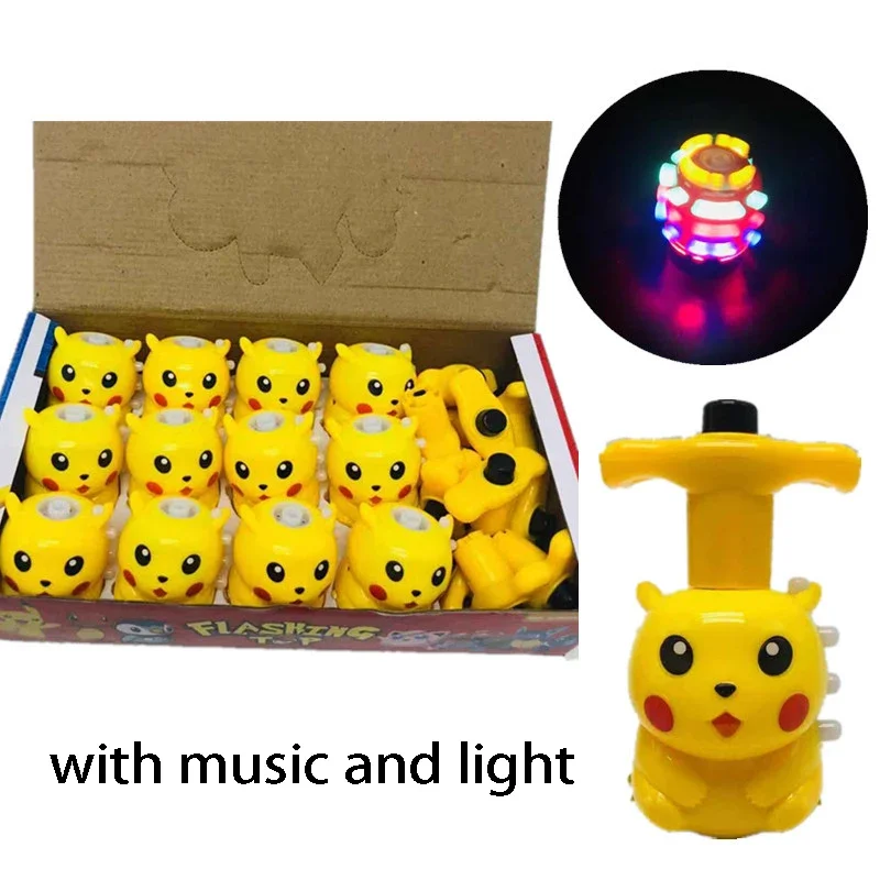 Pokemon Pikachu Action Figure LED Light ABS Music Gyro Anime Kawaii Juguete Yellow Toys for Kids Children Cute Birthday Gifts