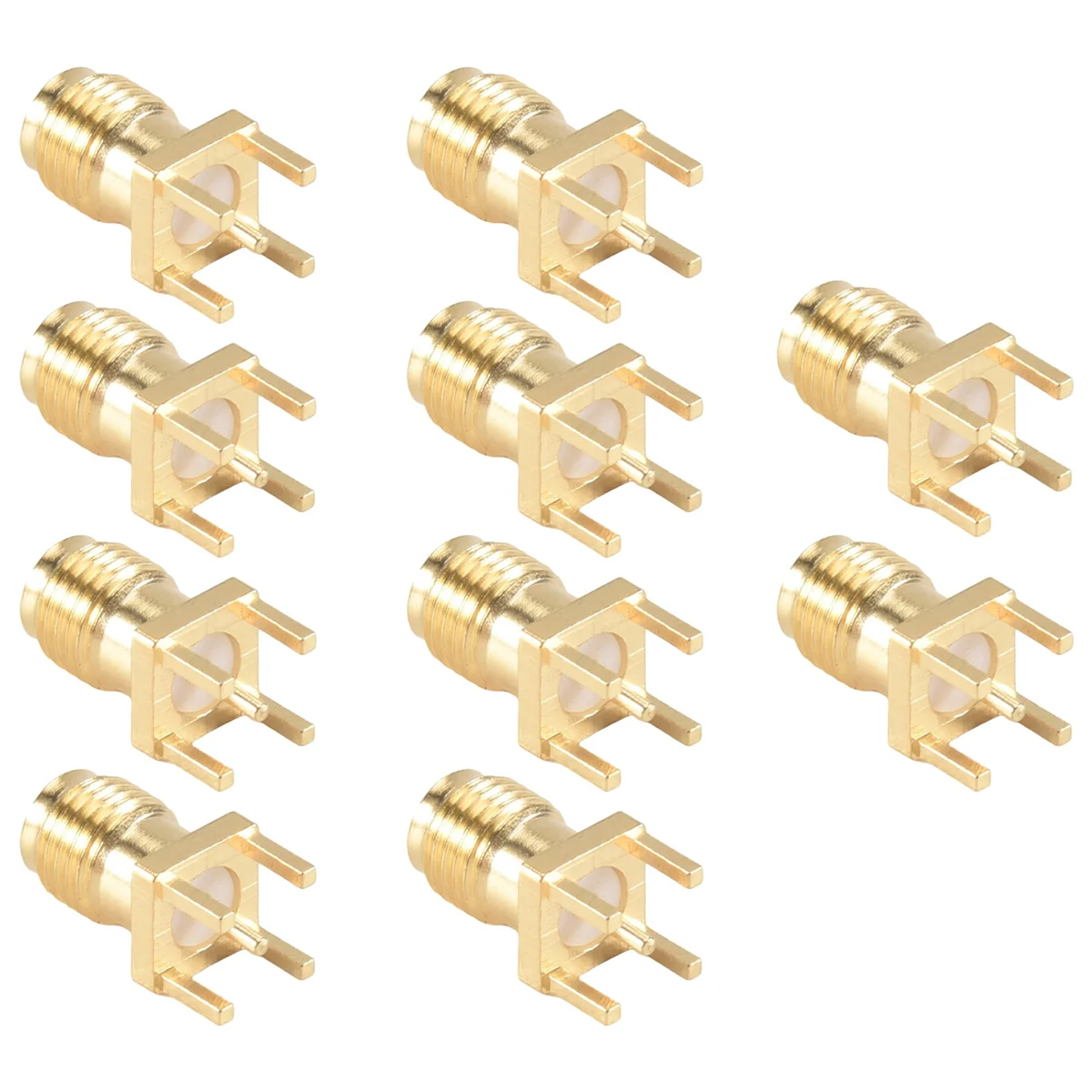 

10x SMA Female Jack Solder PCB Mount Straight RF Connector Gold-[SSR]