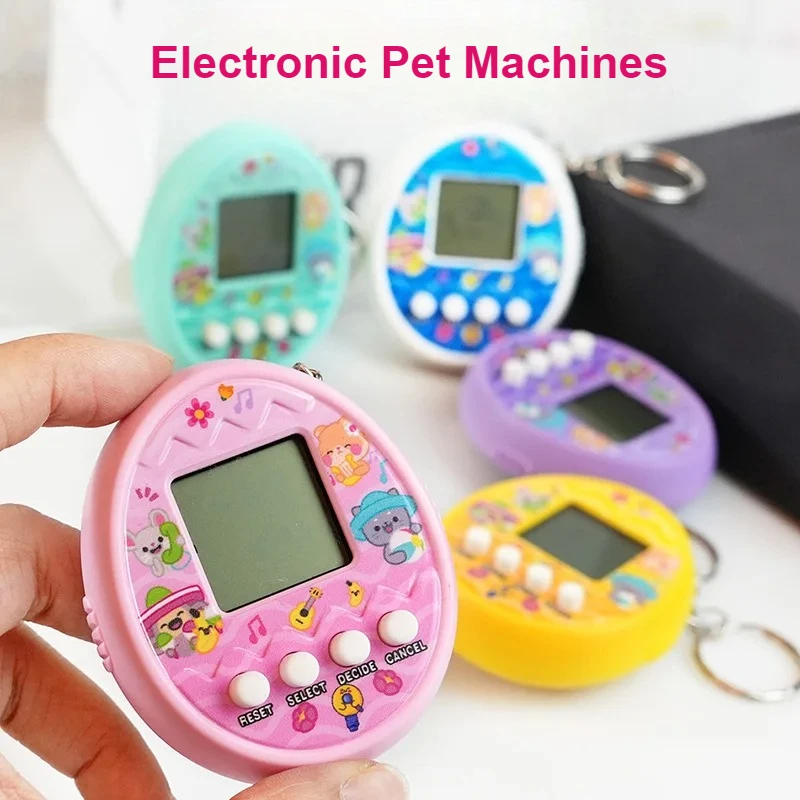Electronic Feeding Pets Game Toys Virtual Digital Animals Toys Mini Screen Cultivation Game Machine Keychains Children's Gifts