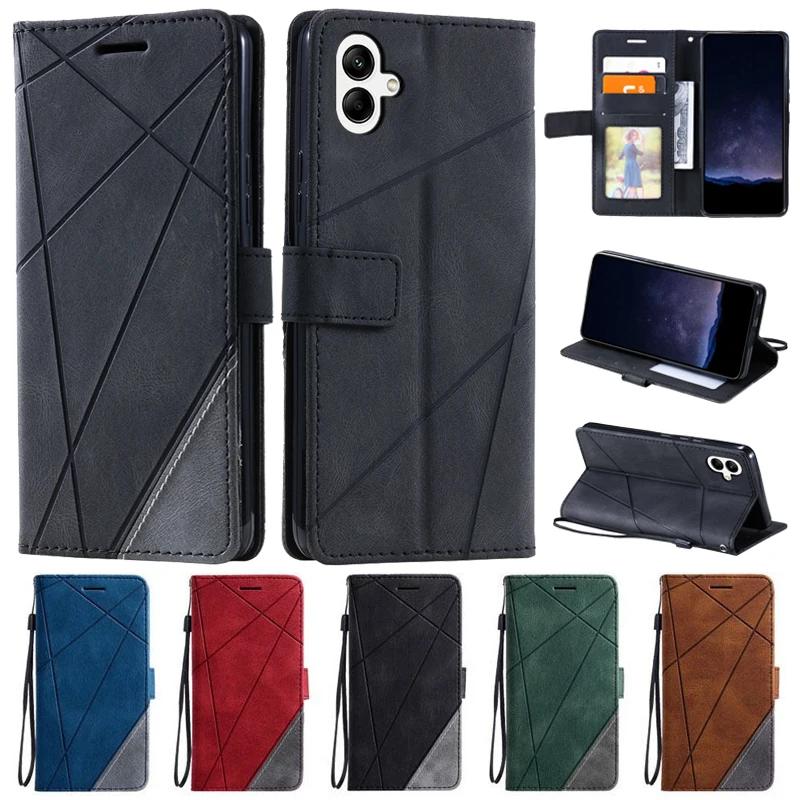 For Coque Samsung Galaxy A06 Cover Luxury Flip Wallet Leathe