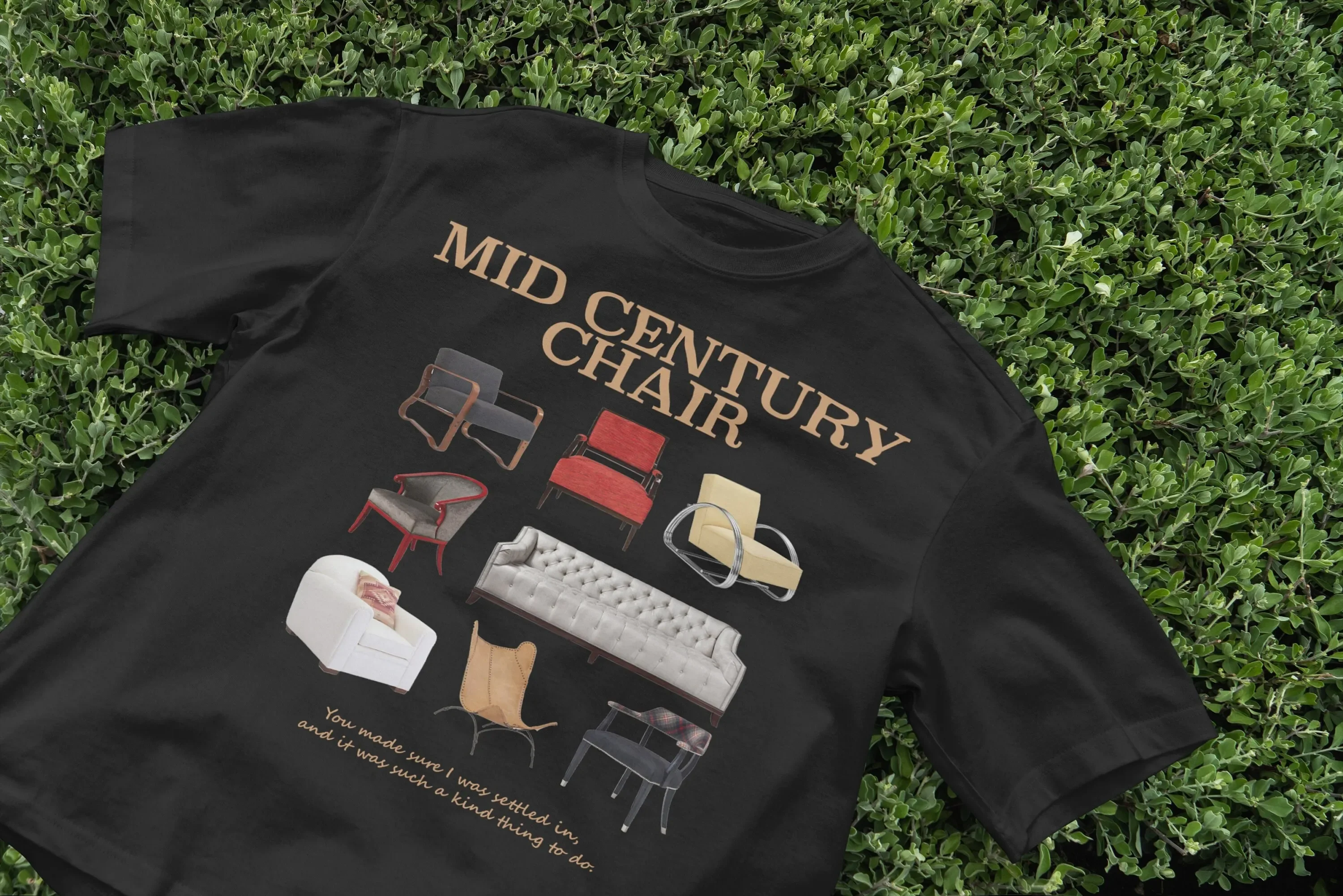 Mid-Century Chair T-Shirt Vintage Retro Möbel Wohndekor 2000er Trendy VHS Vaporwave