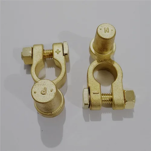Imagen 1 del producto Abrazadera de conector de Terminal de batería de coche, latón, 1 par, SAE a JIS, conector de Terminal de batería de coche, poste superior positivo y negativo