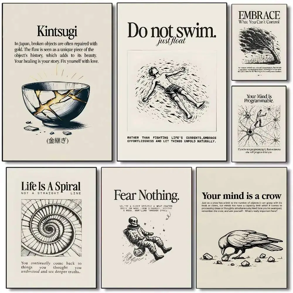 ملصق اقتباسات الحياة HD Art Sticky Wall مقاوم للماء مثالي لتزيين غرفة المعيشة وغرفة النوم #1