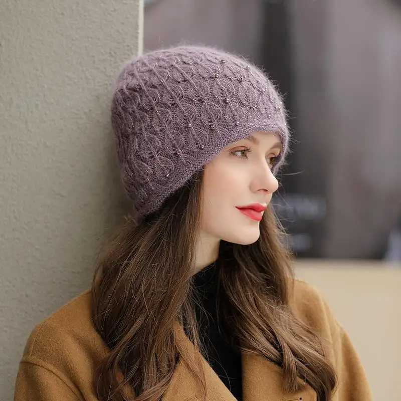 Autumn and winter new style versatile Baotou hat retro yarn hat warm ear protection pile cap cold hat