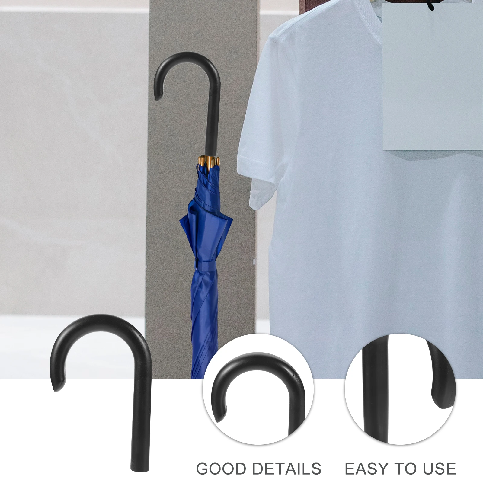 

Plastic Umbrella Handle Replacement Sturdy Grip for Rain UV Compact Fits Most Umbrellas Easy Install Universal Fit