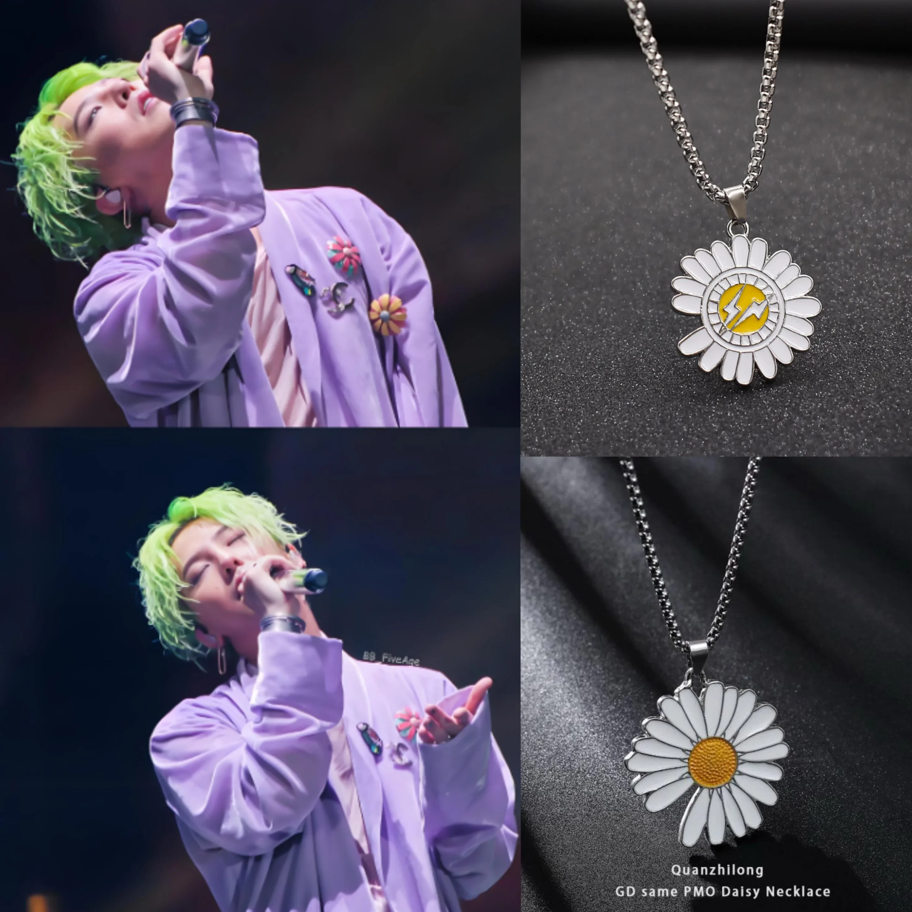 Kpop Idol GD Same Style Daisy Necklace High Quality Fashion Jewelry G-DRAGON Daisy Necklace Accessorie VIP Fans Collection Gifts