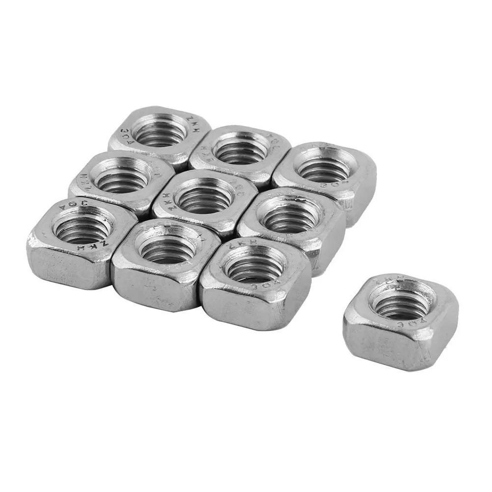 

100pcs M5 M8 304 Stainless Steel Square Set Smooth Edge Easy Install Reusable Nut For Automotive Machinery Fastener Industrial