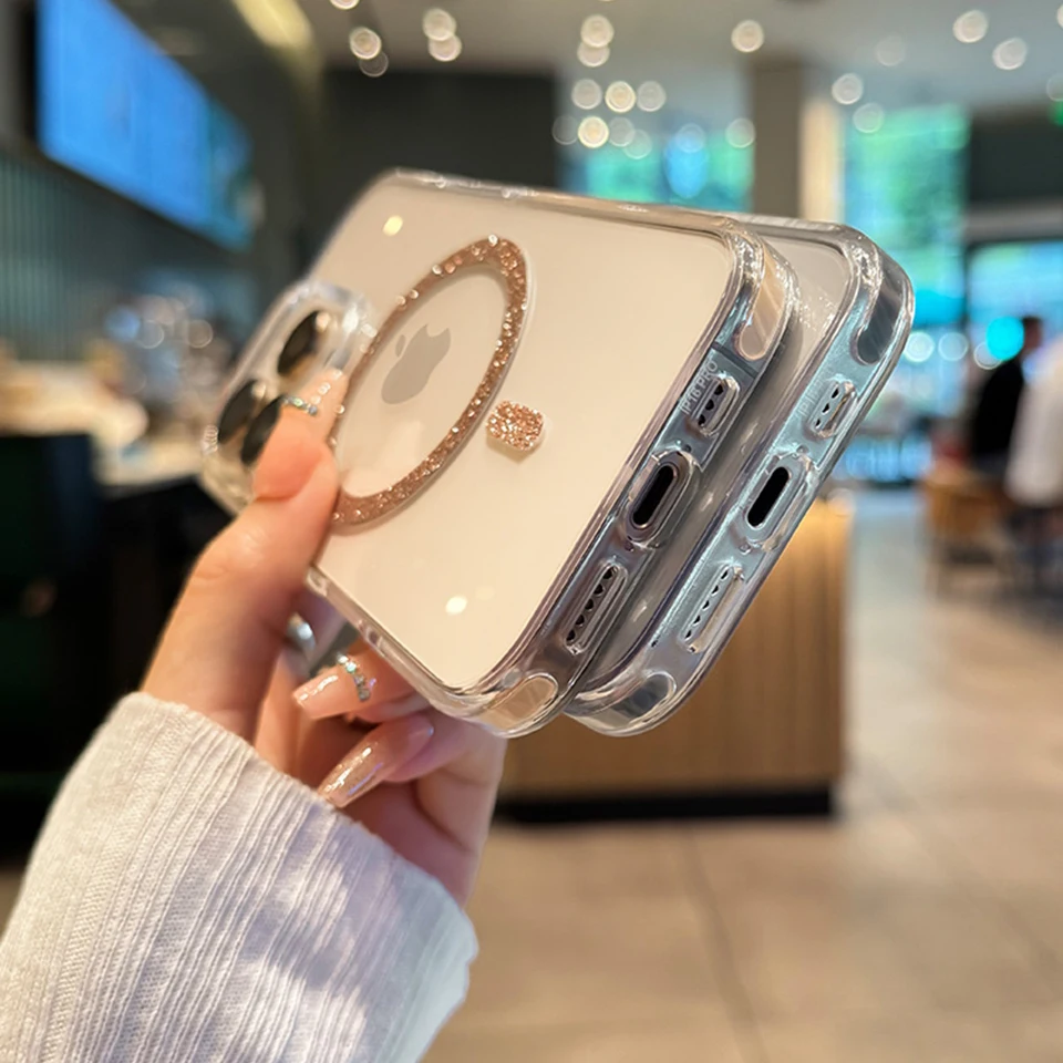 Glitter Silicone Phone Case For iPhone 16E 15 14 13 12 11 16 Pro Max 14 15 16 Plus Luxury Bling Bling Protector Shockproof Cover - Image 5
