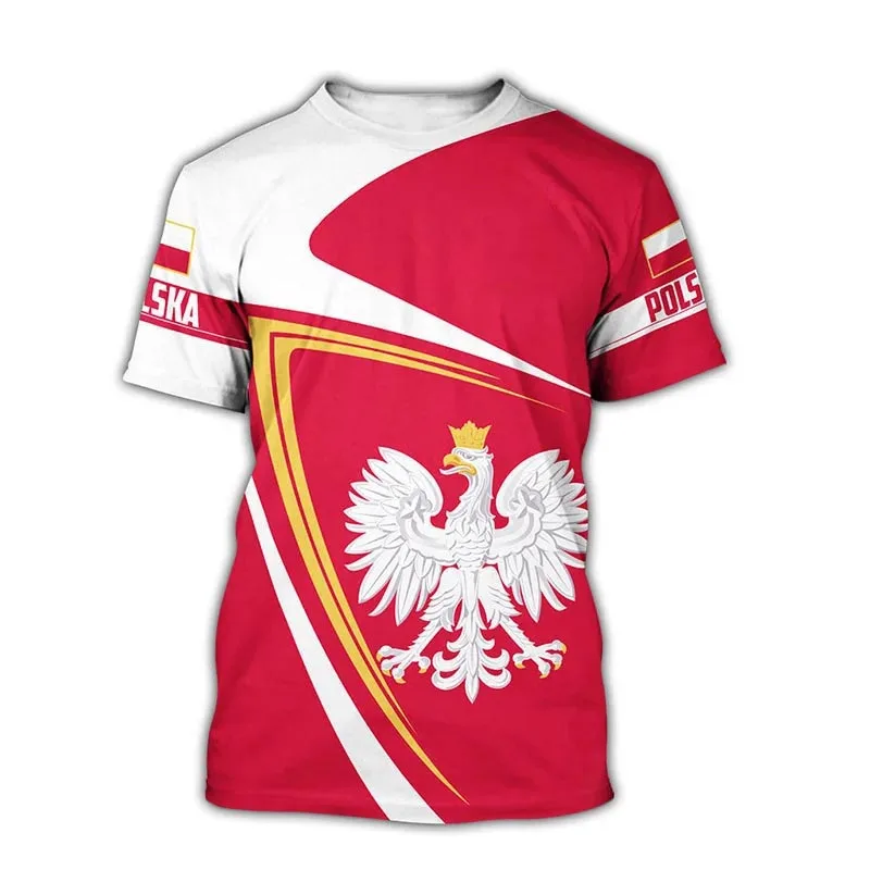Poland T-Shirts Polish Flag 3D Print Streetwear Men Women Casual Fashion Oversized Short Sleeve T Shirt Kids Tees Tops Clothing image 5