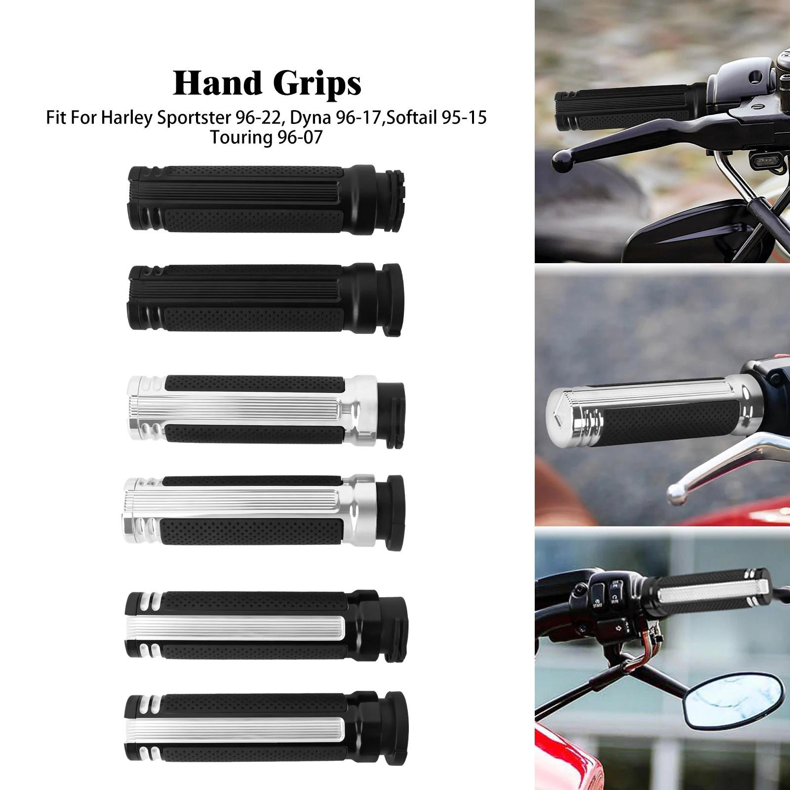

Motorcycle Hand Grips 1" 25mm Handlebar Handle Bar For Harley Touring Electra Glide Softail Breakout Dyna V-rod VRSC Sportster