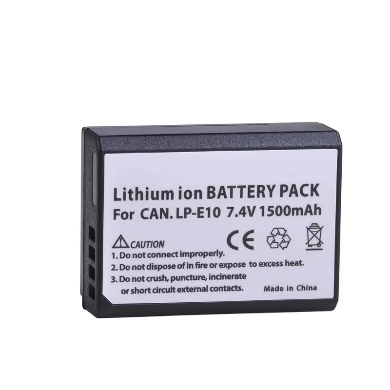 LP-E10 LP E10 Rechargeable Camera Batteries (1500mAh) for Canon Camera 1100D Rebel T3 Kiss X50 LPE10 1100 Battery Wholesale