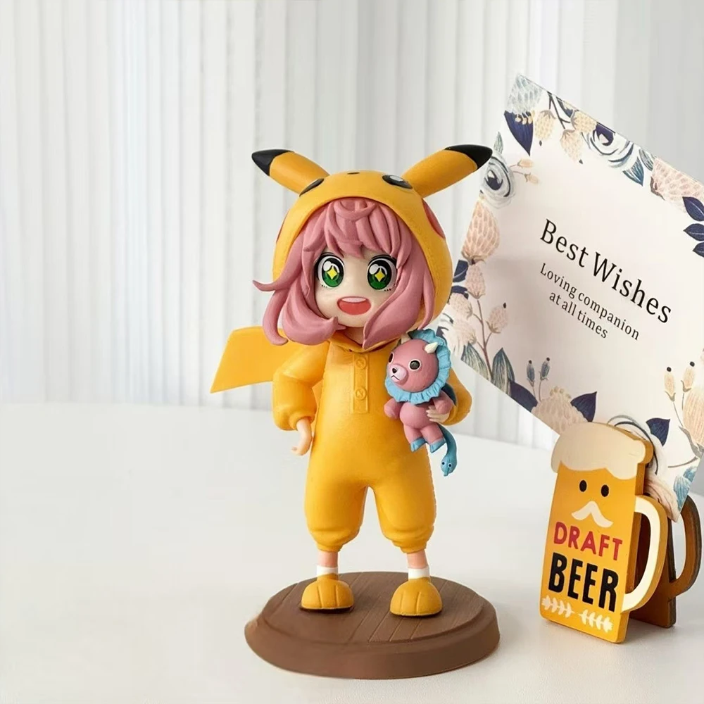 Kawaii Anya Forger X Pikachu Cosplay Cute Q Version Figure Spy X Family Anime Figurine Collectible Doll Perfect Gift for Fans view 6