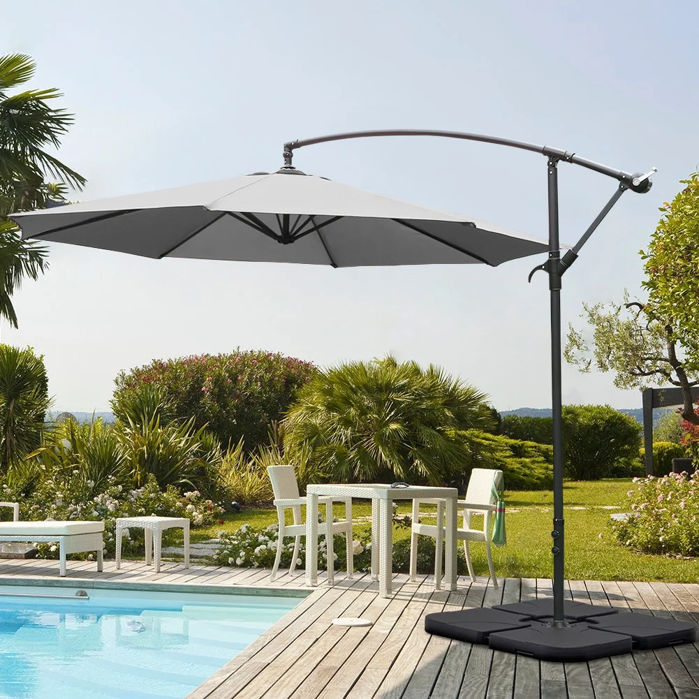 【Breeins】3M Large Garden Hanging Parasol Cantilever Sun Shade Patio Banana Umbrella No Base