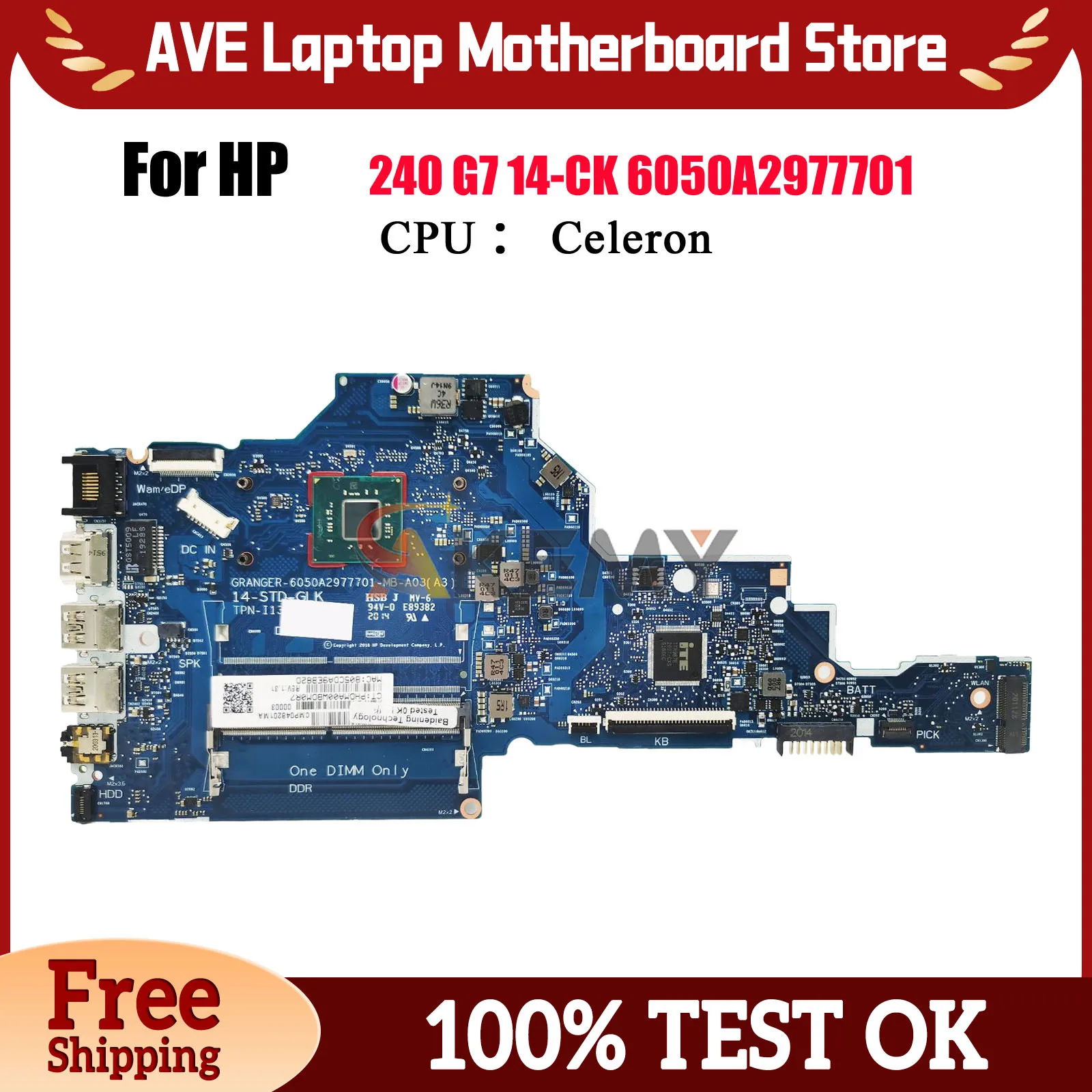 6050A2977701 HP TPN-I131 240 G7 14-CK 노트북 마더보드 L23234-601 N4000 N4100 CPU DDR4 100% 완전 테스트됨