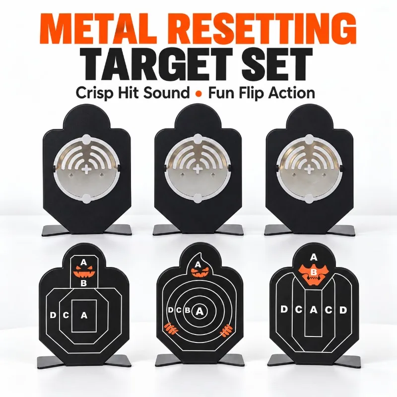 Self-standing Metal Resetting Target Impact Sound Feedback Desktop Leisure Hobby Game Accessory