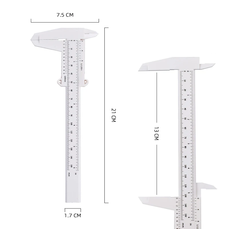 150MM Portable Plastic Eyebrow Measuring Vernier Caliper Tattoo Caliper Ruler Plastic Makeup Measurement Tools