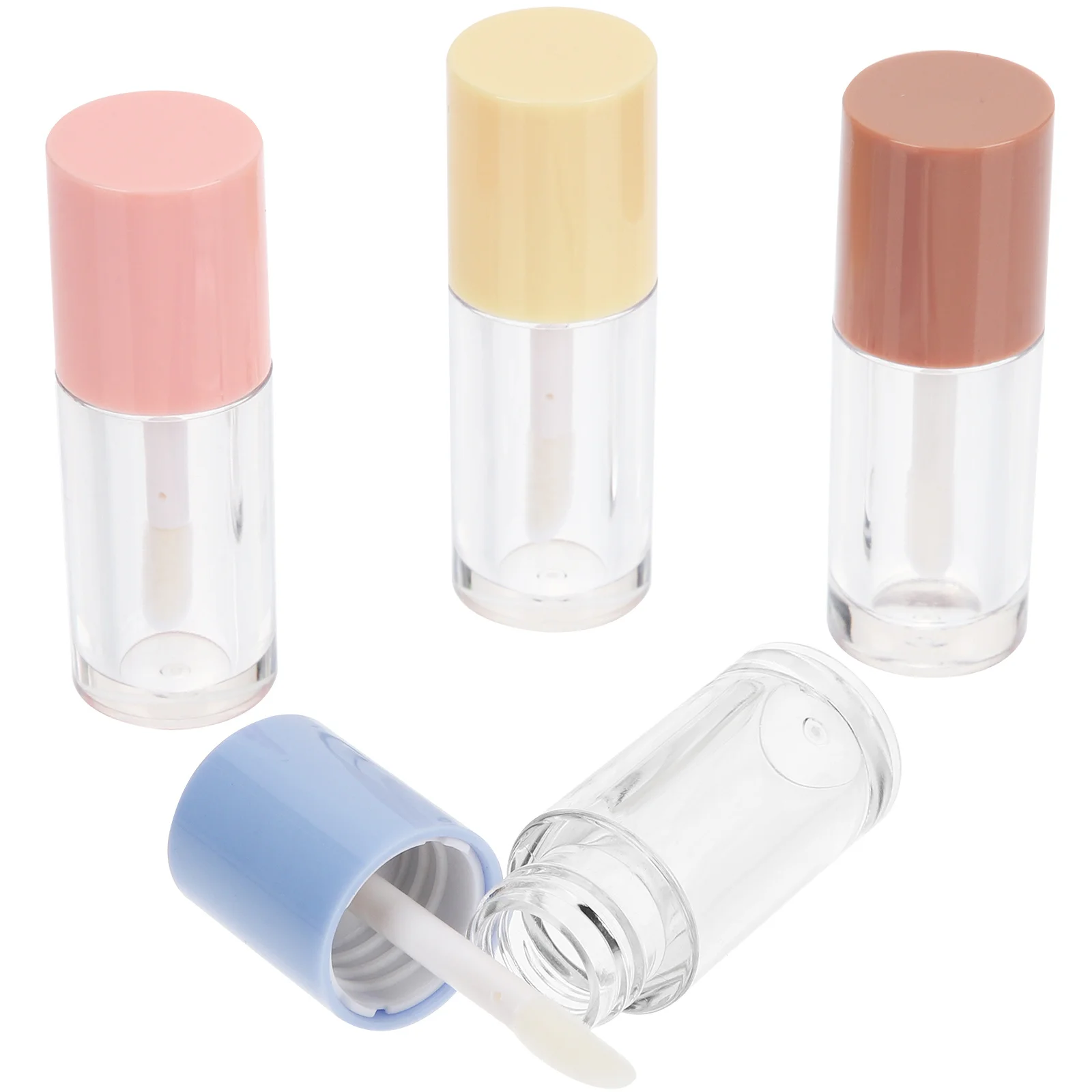 4Pcs Transparent Lip Gloss Tubes Empty Lipstick Holders Leakproof Refillable Clear Containers Compact Travel Lip Gloss
