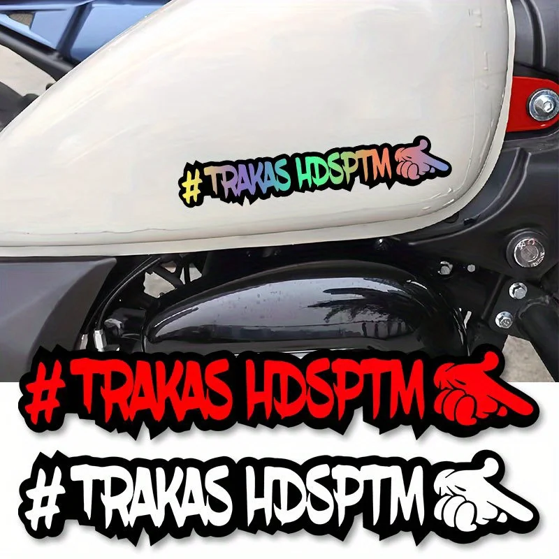 

2D Flat TRAKAS HDSPTM Motorcycle Sticker, Scratch-Resistant Waterproof Sunproof Decal for Fuel Tank, Side Panel & Windshield