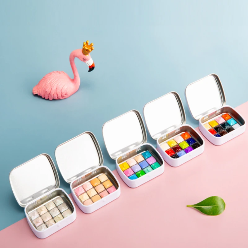 Mini ensemble portable 12 couleurs Paul Rubens, pigment d'interconnexion imbibé, document Skin, document Candy, document de base avec étui en fer de 0.3ml