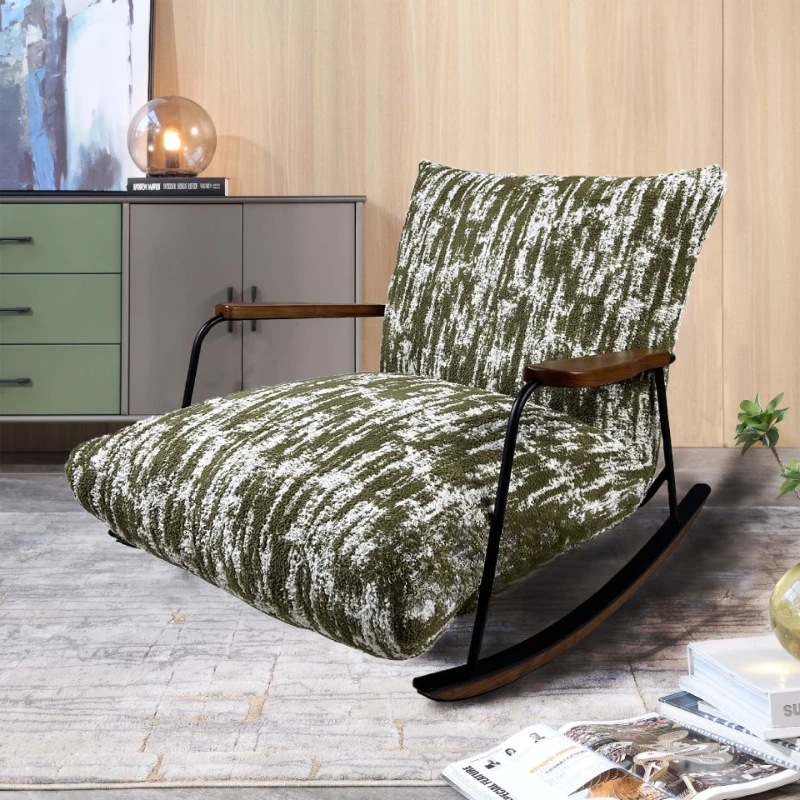 

Medieval style ink rocking chair, Internet celebrity living room balcony, single lounge chair, light luxury home lazy designer