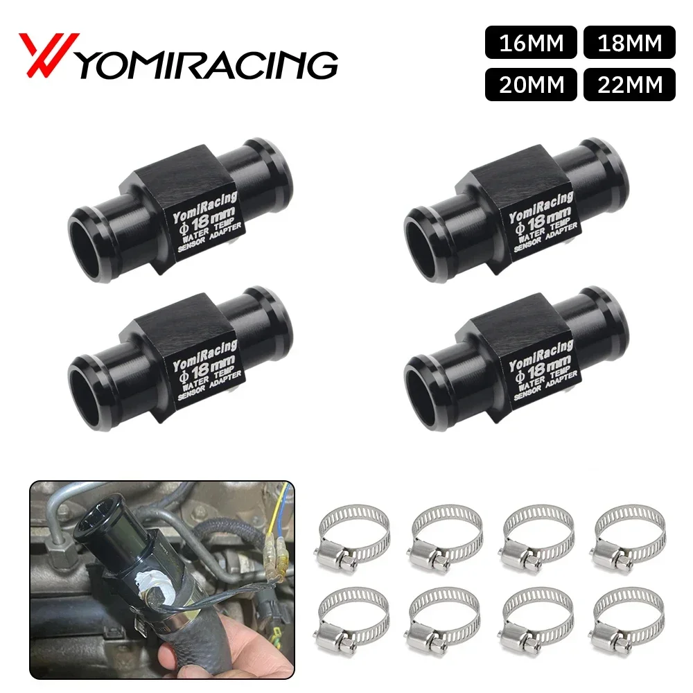 Universal Black 16MM 18MM 20MM 22MM Motorcycle Water Temp Gauge Radiator Temperature Sensor Joint Pipe Hose Sensor Gauge Adapter