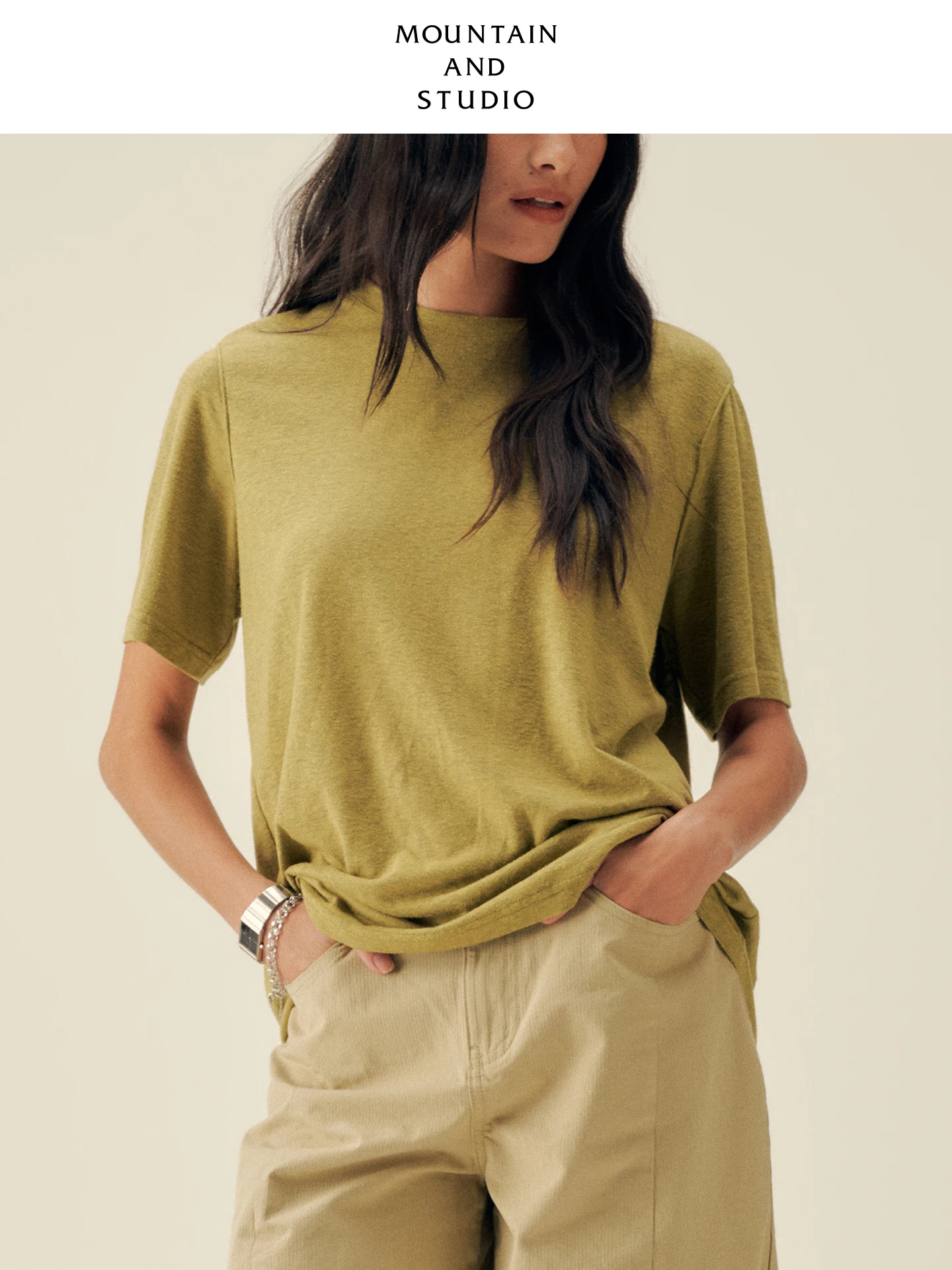 

Универсальная легкая мягкая футболка из льна и лиоцелла Three Houses Vintage Boyfriend, четыре цвета, стильная повседневная свободная модель для всех сезонов