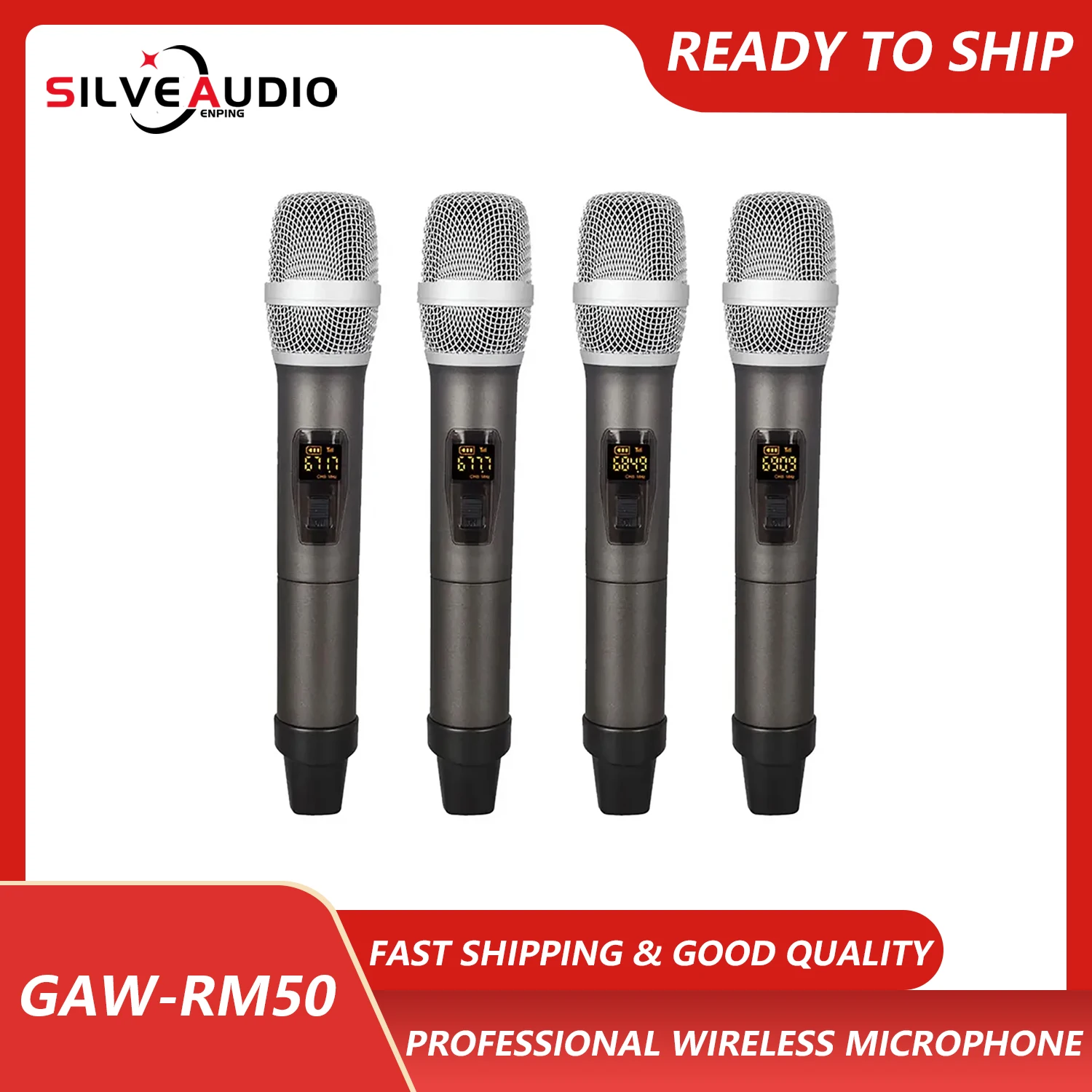 GAW-RM50 wireless microphone 4-channel UHF professional handheld microphone party karaoke