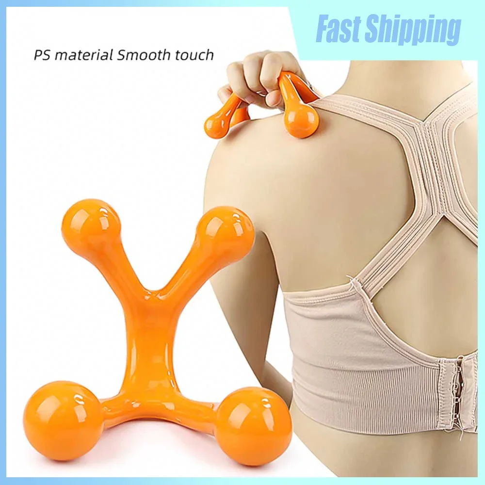 1pc Portable Four Ball Back Mini Massage Tool Handheld Arch Body Massager Neck Relax Household Acupressure Massage Tool