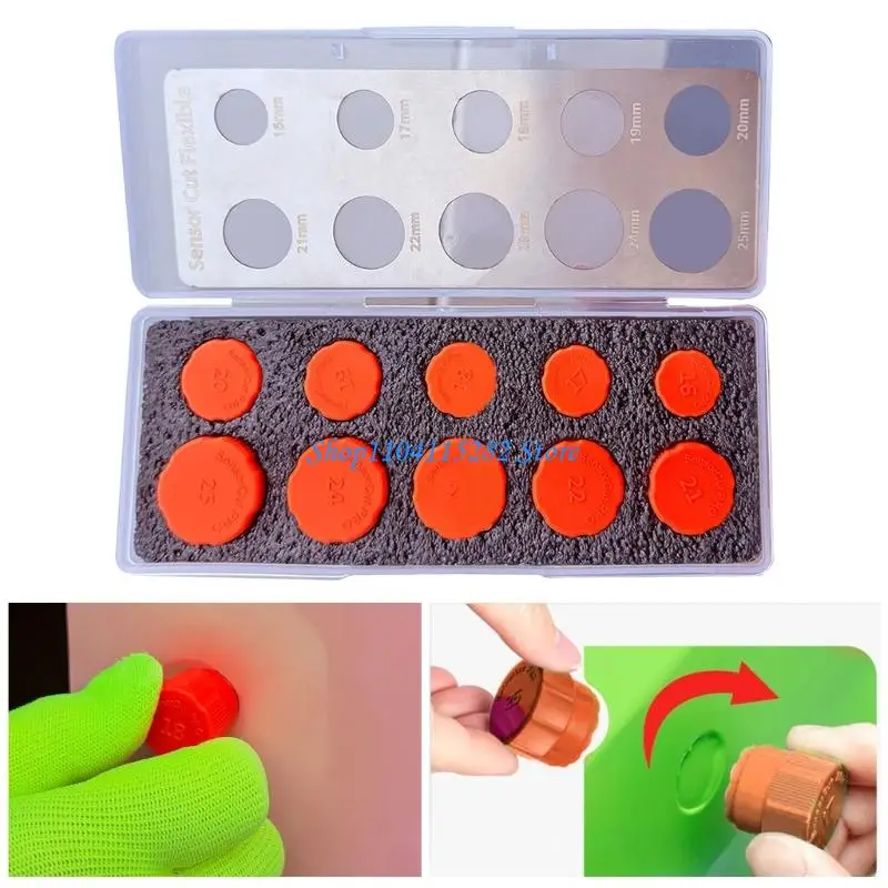 

16mm-25mm Diameter Car Radars Detector Film Cutting Template Wrap Sticker Round Knob Precisions Cut Stencil Tool