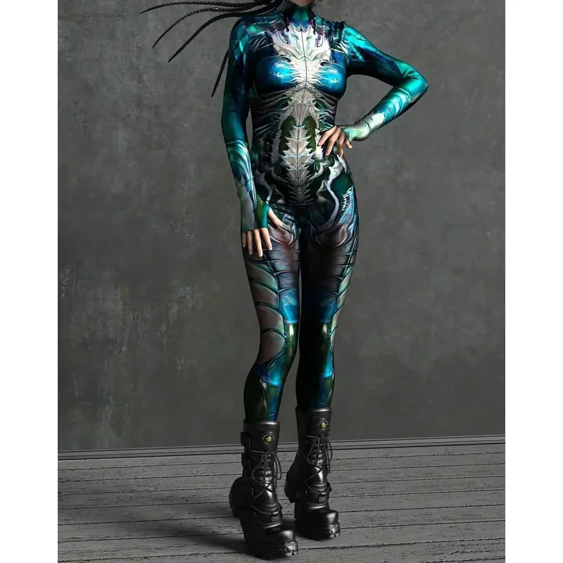 3D Printed Catsuit Women Sexy Jumpsuit Insect Cosplay Zentai Suit Costume Halloween Party Shows Performance Bodysuit 2024*.1