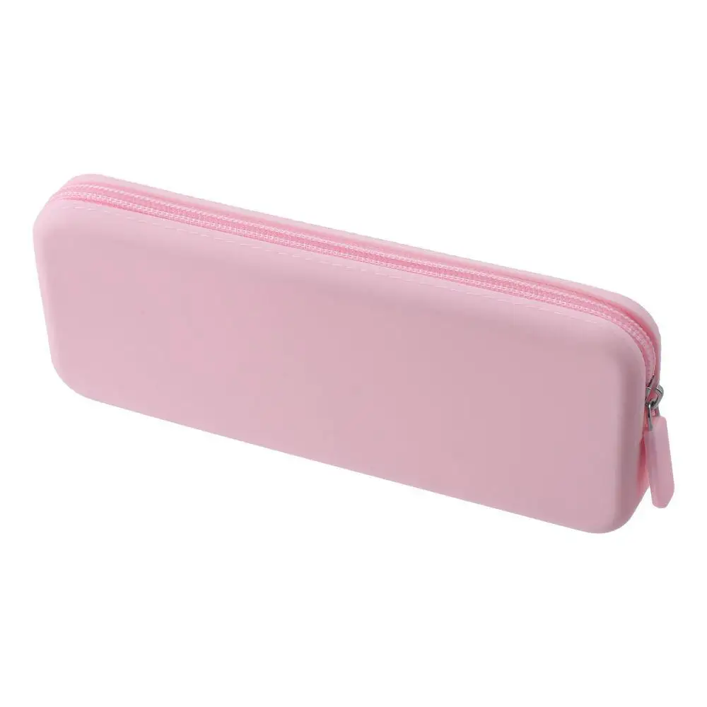 20*8*2.5cm Silicone Pencil Case Washable Makeup Pouch Holder Silicone Zipper Storage Bag Cosmetic Bag For Travel