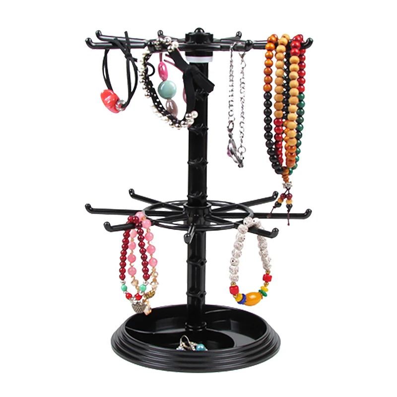 Suporte de plástico para Brincos, Pingentes, Pulseiras Jóias, Rotatable Display, Stud Brincos Titular, Jewellery Rack, Armazenamento Pequena Prateleira