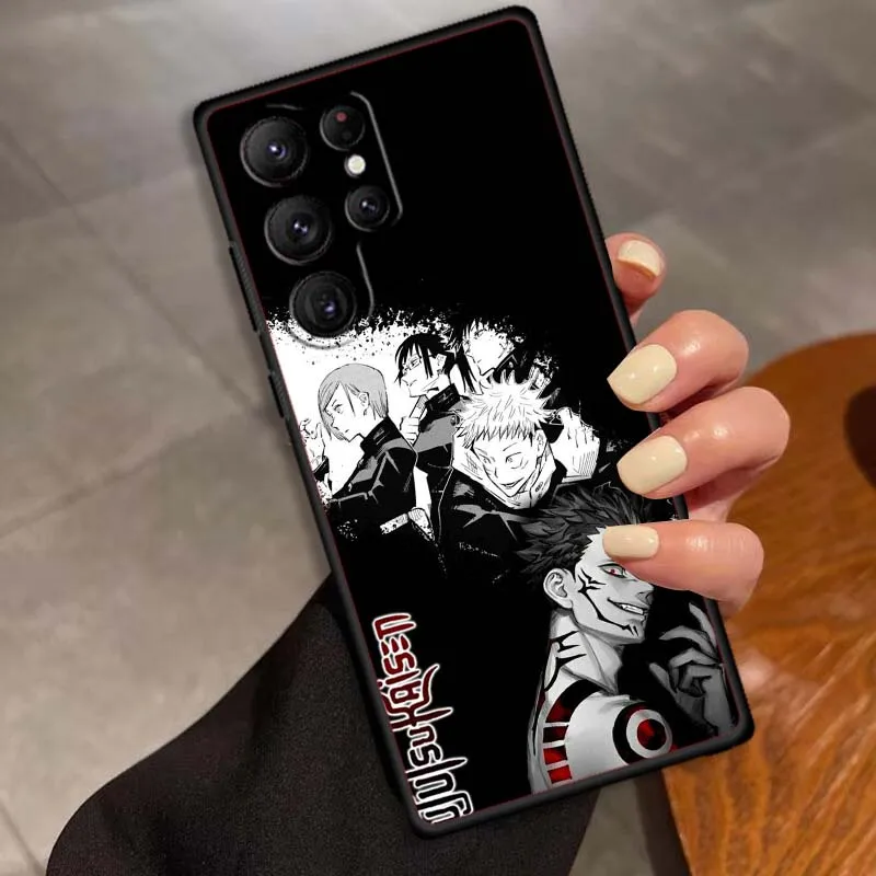 J-Jujutsus K-Kaisens أنيمي لسامسونج غالاكسي S25 S24 S23 S22 S21 S20 S10 الترا زائد FE 5G أسود لينة غطاء من البولي يوريثان الحراري جراب هاتف #6
