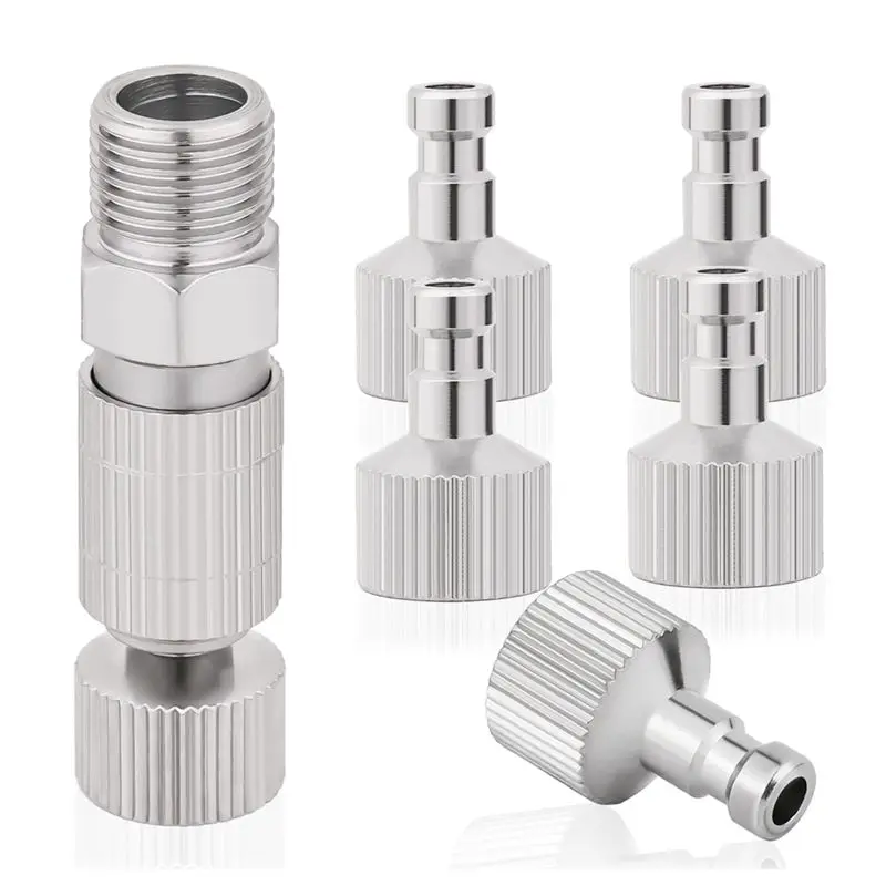 AF89-Airbrush Quick Disconnect Coupler Release Fitting Plug, 6Pcs 1/8 In BSP Konektor Jantan dan Betina Adaptor Air Brush